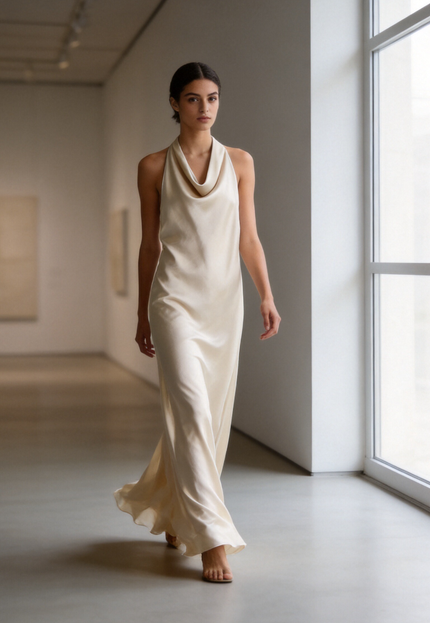 VESTIDO ARMONIAS SATINADO