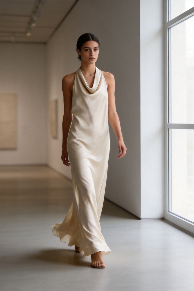 VESTIDO ARMONIAS SATINADO