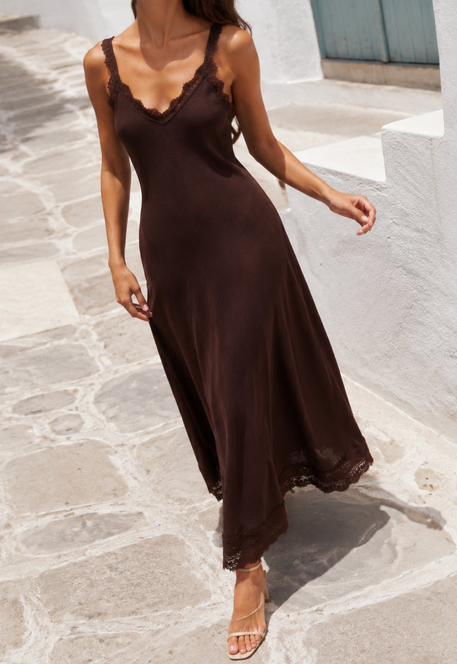 VESTIDO ARMONIAS ENCAJE LARGO