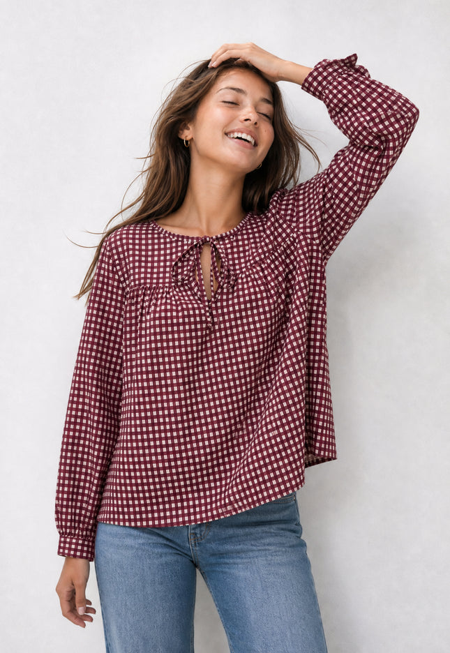 BLUSA ARMONIAS TEEN ALGODÓN CUADROS