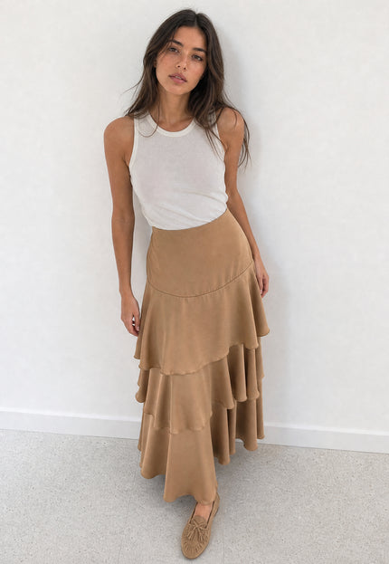 FALDA ARMONIAS SATINADO CAPAS