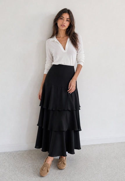 FALDA ARMONIAS SATINADO CAPAS