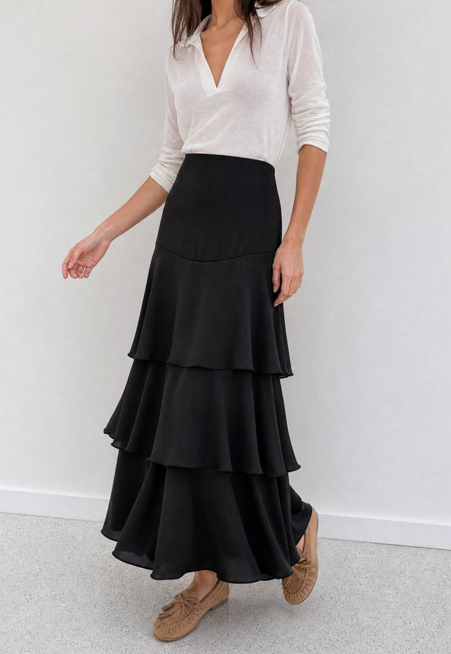 FALDA ARMONIAS SATINADO CAPAS