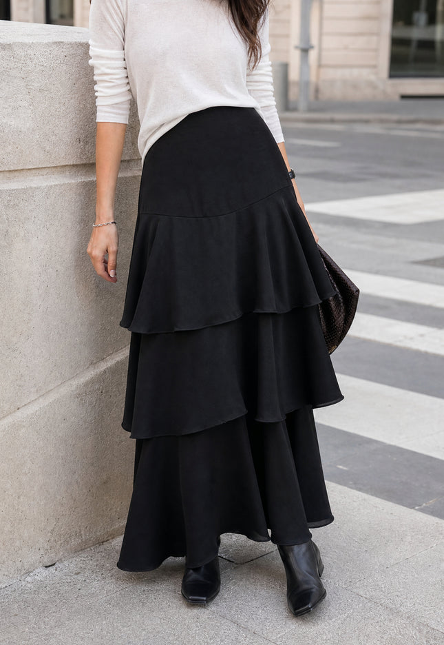 FALDA ARMONIAS SATINADO CAPAS