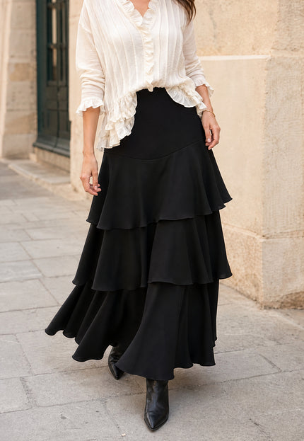 FALDA ARMONIAS SATINADO CAPAS