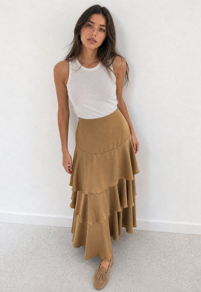 FALDA ARMONIAS SATINADO CAPAS
