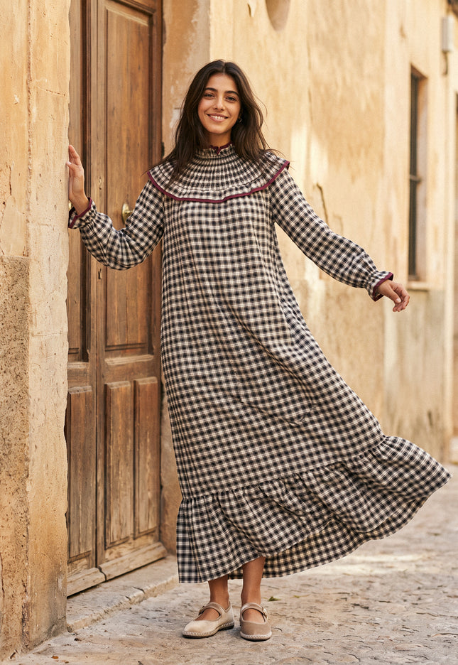 VESTIDO ARMONIAS TEEN CUADROS AMPLIO