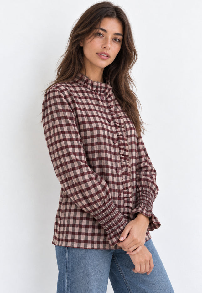 BLUSA ARMONIAS ALGODÓN CUADROS