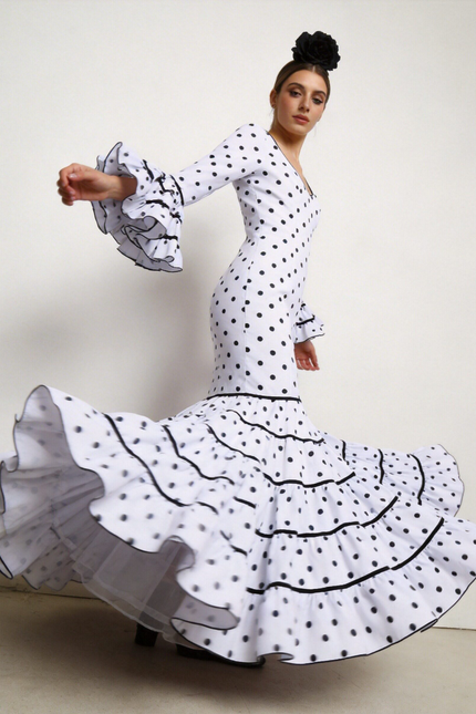 TRAJE FLAMENCA SRA ROSALÍA LUNARES PEQUEÑOS