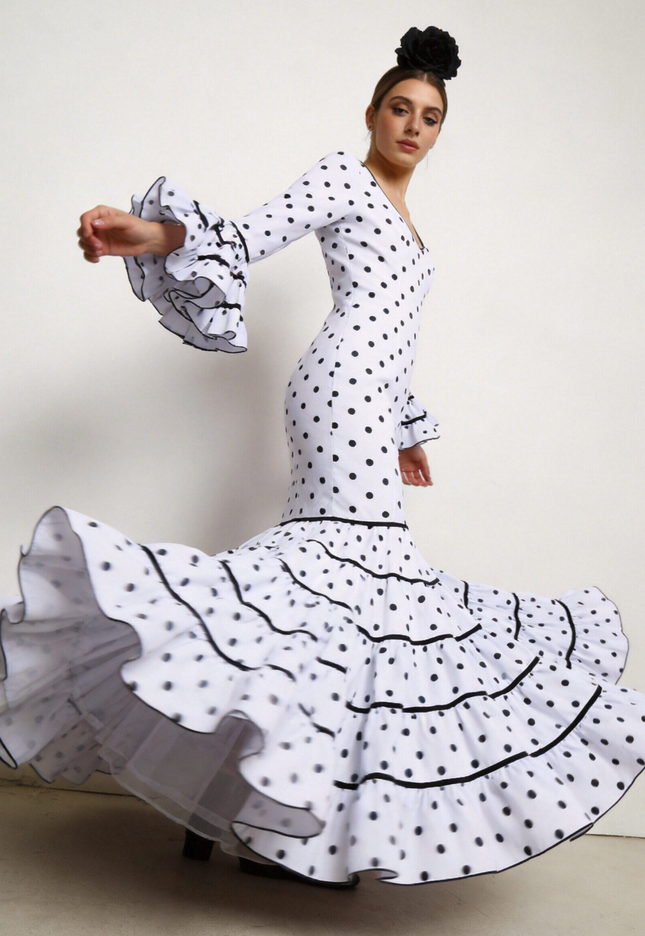 TRAJE FLAMENCA SRA ROSALÍA LUNARES PEQUEÑOS