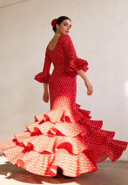 TRAJE FLAMENCA LOLITA LUNARES MEDIANOS