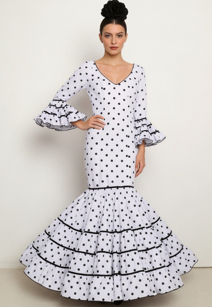 TRAJE FLAMENCA SRA ROSALÍA LUNARES PEQUEÑOS