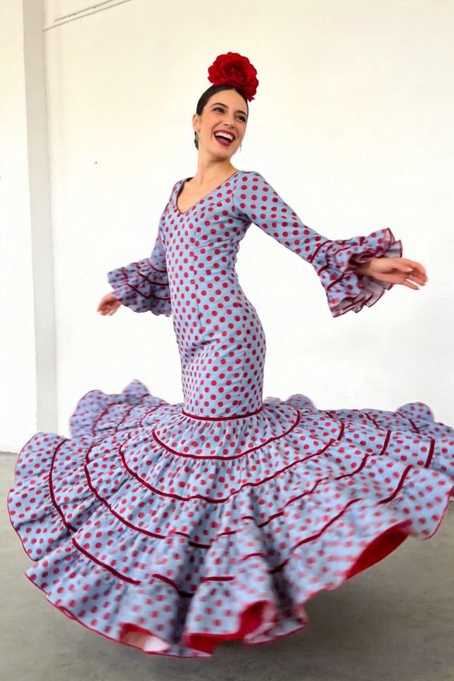 TRAJE FLAMENCA SRA ROSALÍA LUNARES MEDIANOS