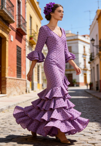 TRAJE FLAMENCA LOLITA LUNARES MEDIANOS