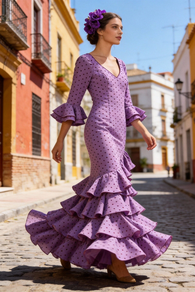 TRAJE FLAMENCA LOLITA LUNARES MEDIOS