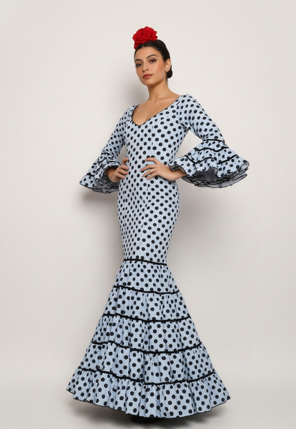 TRAJE FLAMENCA SRA ROSALÍA LUNARES MEDIANOS