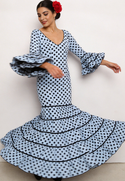 TRAJE FLAMENCA SRA ROSALÍA LUNARES MEDIANOS