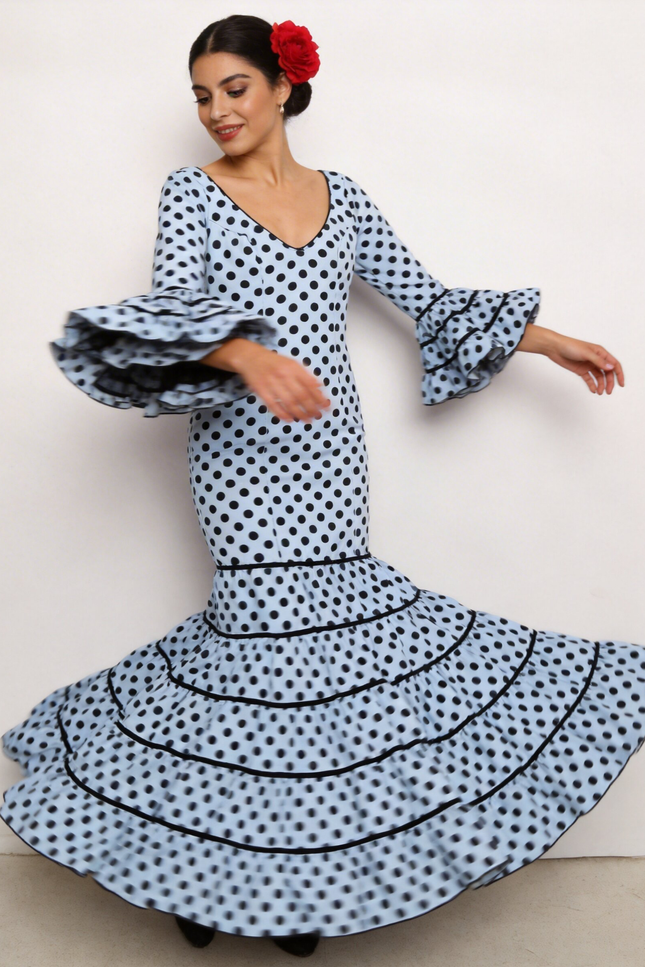 TRAJE FLAMENCA SRA ROSALÍA LUNARES MEDIANOS