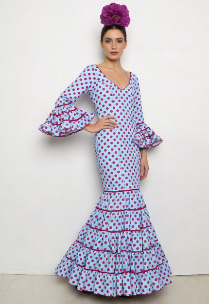 TRAJE FLAMENCA SRA ROSALÍA LUNARES MEDIANOS