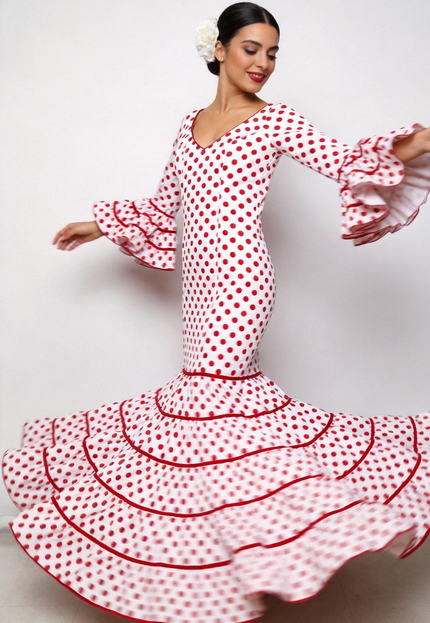 TRAJE FLAMENCA SRA ROSALÍA LUNARES MEDIANOS