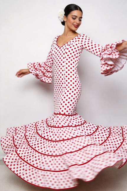 TRAJE FLAMENCA SRA ROSALÍA LUNARES MEDIANOS