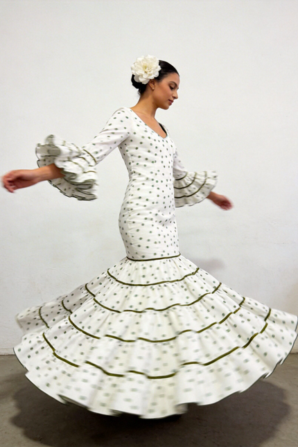 TRAJE FLAMENCA SRA ROSALÍA LUNARES PEQUEÑOS