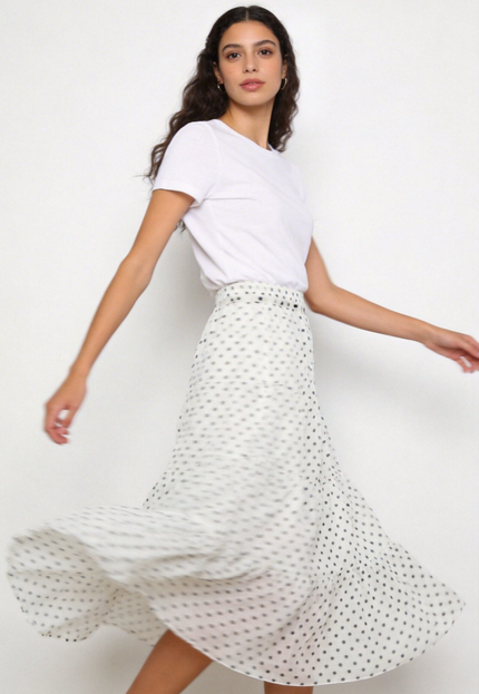 FALDA ARMONIAS MIDI LUNARES