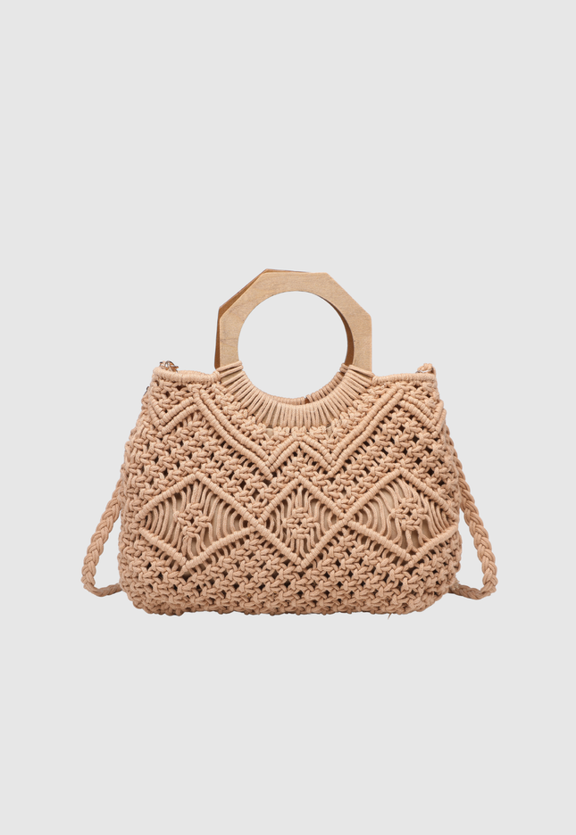 BOLSO CROCHET ASA MADERA