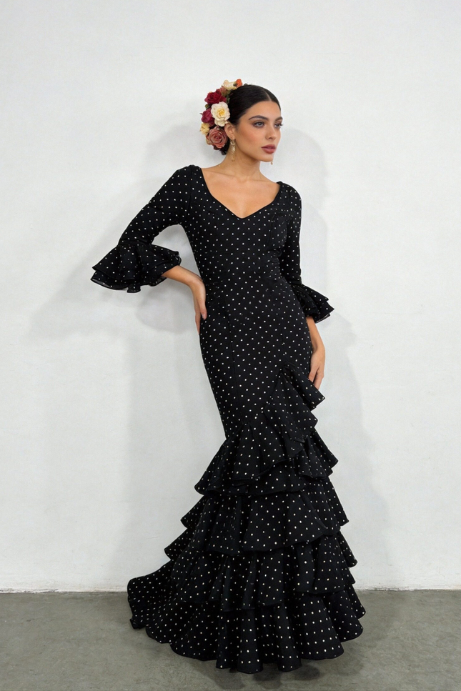 TRAJE DE FLAMENCA LOLITA LUNARES PEQUEÑOS