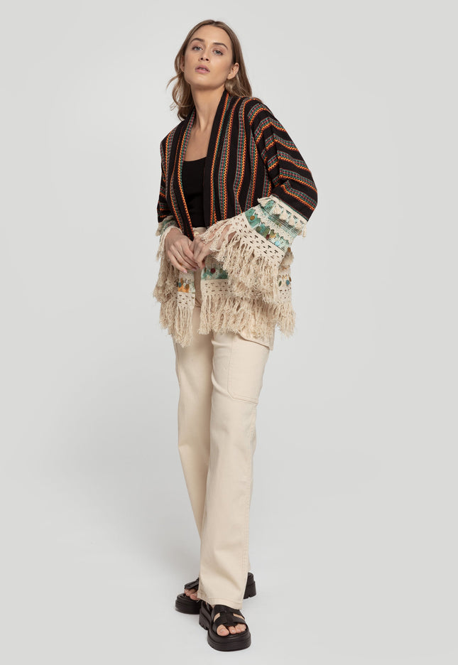 BOHO POMPOM KIMONO
