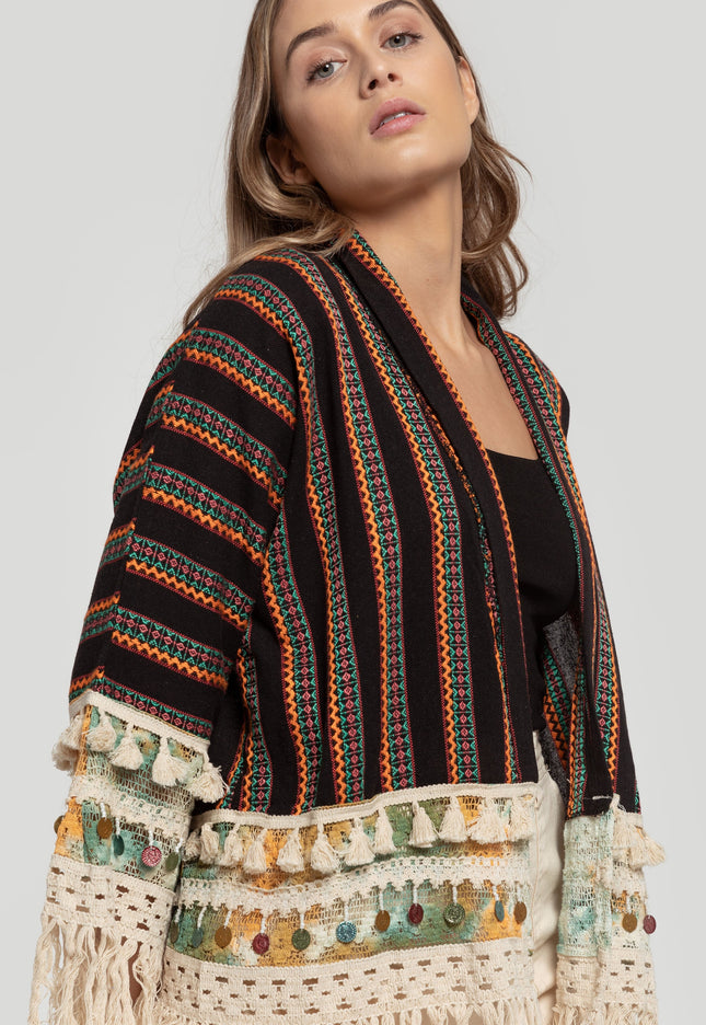 BOHO POMPOM KIMONO