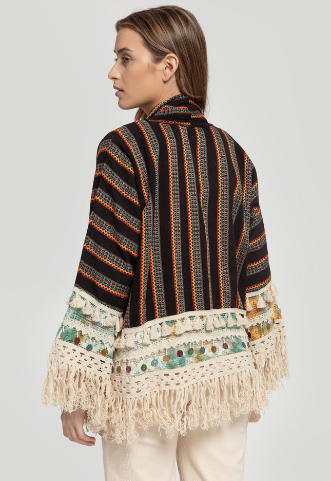 BOHO POMPOM KIMONO