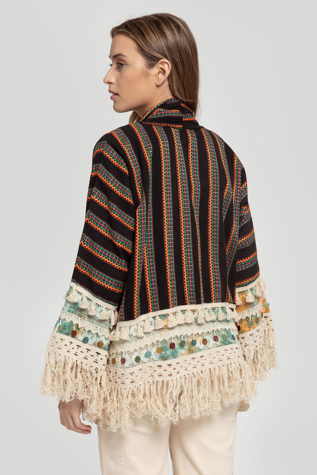 BOHO POMPOM KIMONO