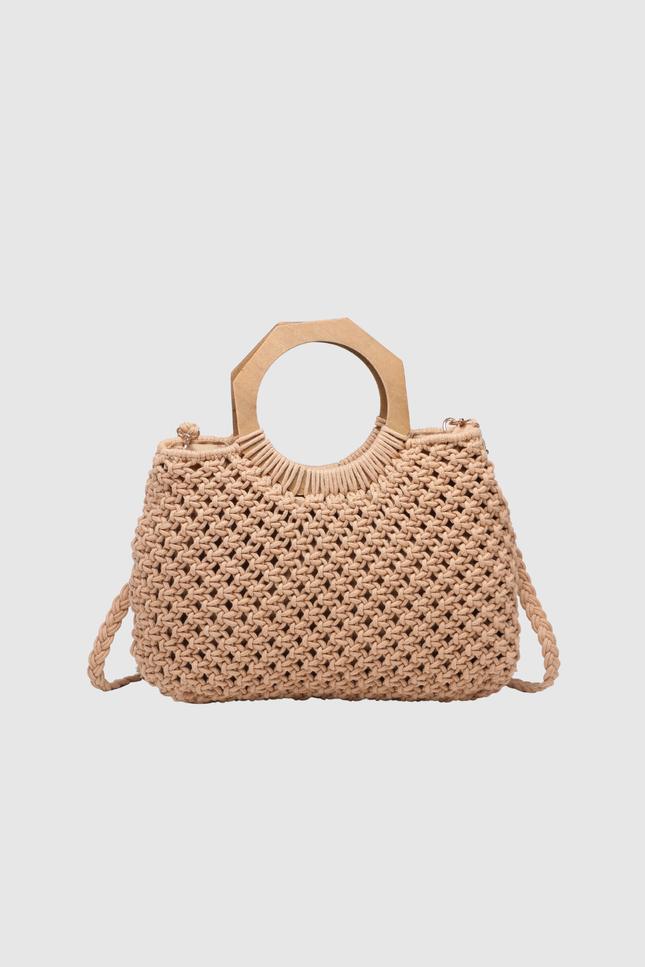 BOLSO CROCHET ASA MADERA