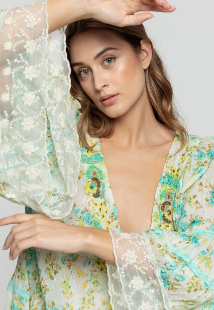 BOHO BEADED BLOUSE