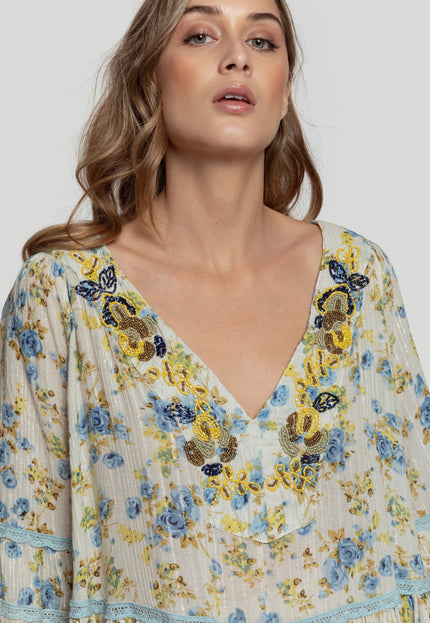 BOHO BEADED BLOUSE