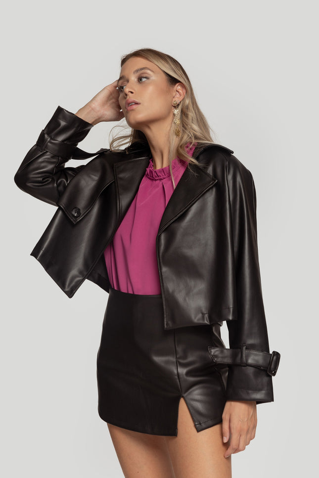 ARMONIAS LEATHER EFFECT JACKET