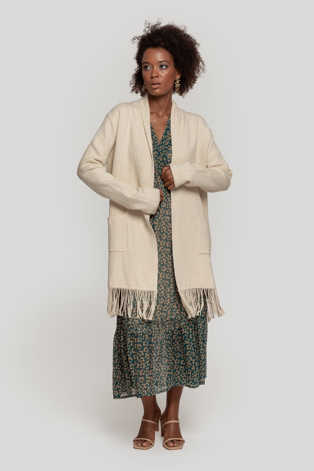 CARDIGAN COM FRANJAS ARMONIAS