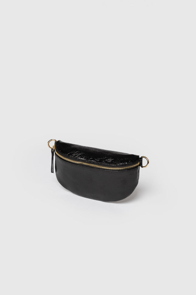 MASSIMA GRAZIA SHINY LEATHER WAIST BAG