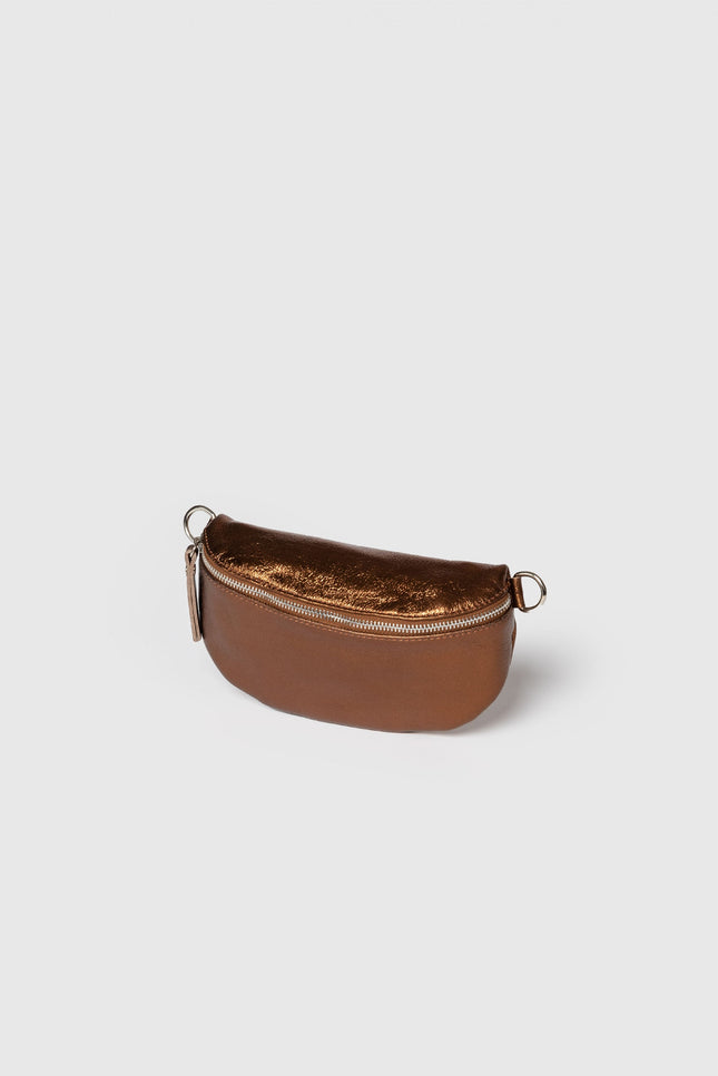 MASSIMA GRAZIA SHINY LEATHER WAIST BAG