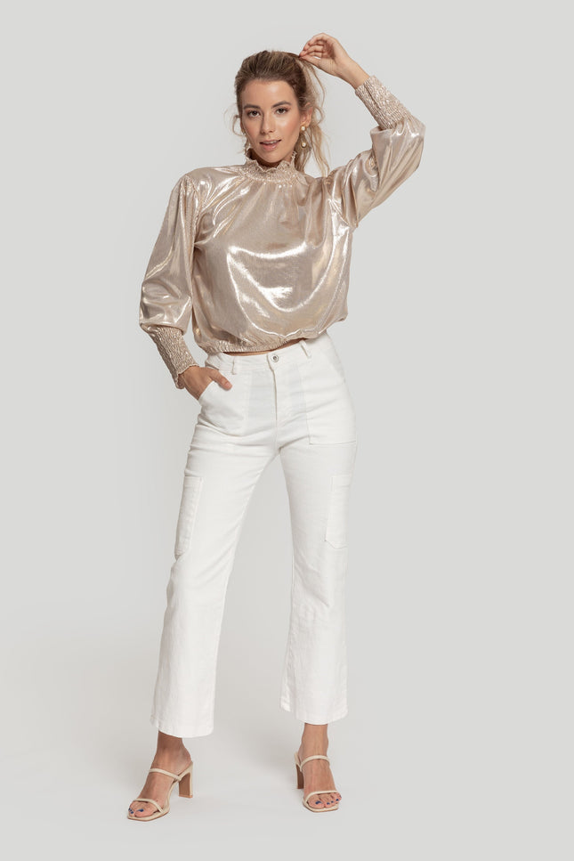 MASSIMA GRAZIA METALLIC BLOUSE