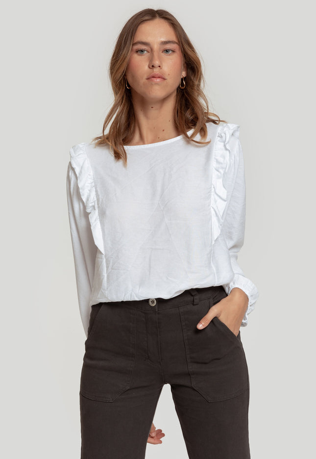 MASSIMA GRAZIA RUFFLE BLOUSE