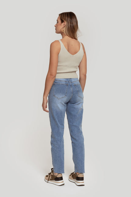 CALÇA JEANS LAULIA MOM STRETCH