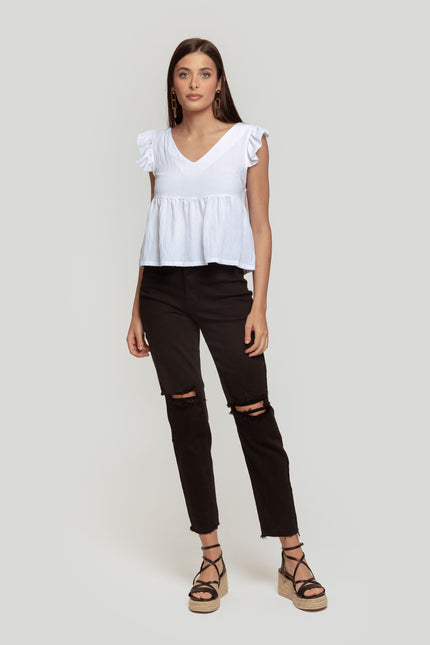 CALÇA JEANS LAULIA MOM STRETCH